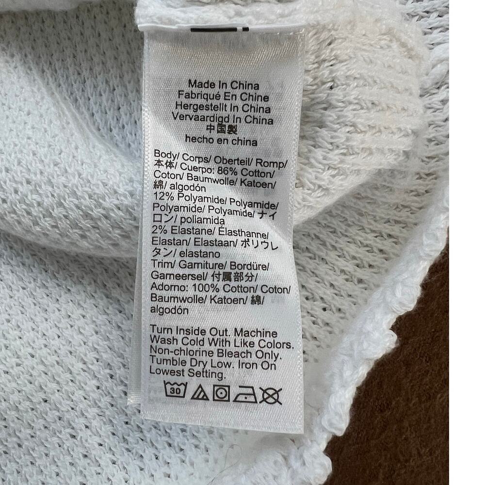 J. Crew White Cotton Blend Crochet Knit Short Sleeve Cropped Top NWT Size XS - Picture 10 of 10